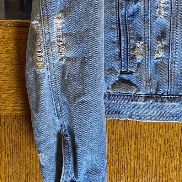Ci Sono Denim Jacket Sz M Distressed Ripped Light Blue Model DJK53 Womens L - Picture 3 of 10